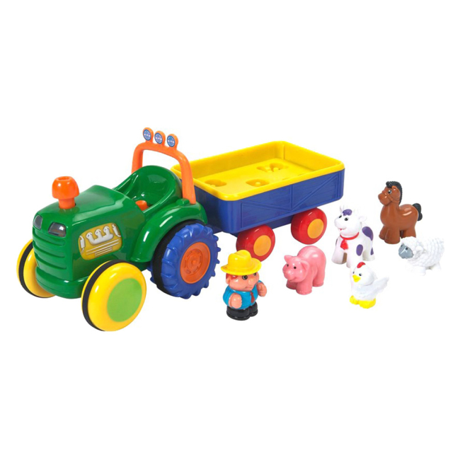 Фігурки тварин - Ігровий набір Kiddieland Трактор із причепом українською з ефектами (24753)#2