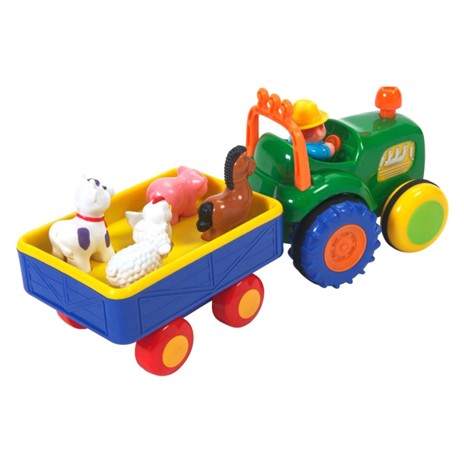 Фігурки тварин - Ігровий набір Kiddieland Трактор із причепом українською з ефектами (24753)#3