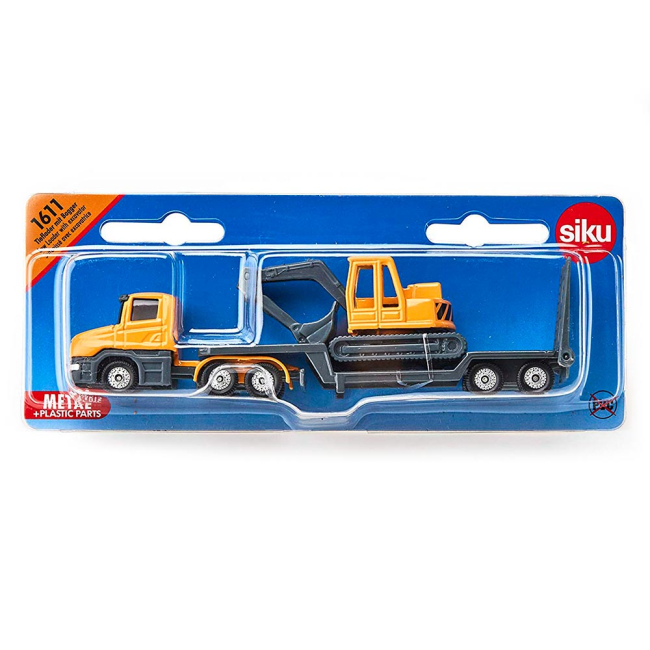 Транспорт и спецтехника - Автомодель Siku Грузовик тягач с экскаватором (1611)#2