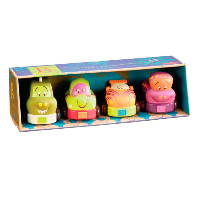 Машинки для малюків - Ігровий набір Battat Кумедний автопарк зі звуком (BX1048Z)#2