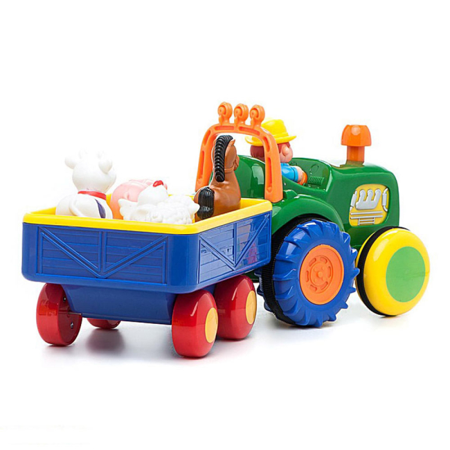 Фігурки тварин - Ігровий набір Kiddieland Трактор фермера російською з ефектами (49726)#2