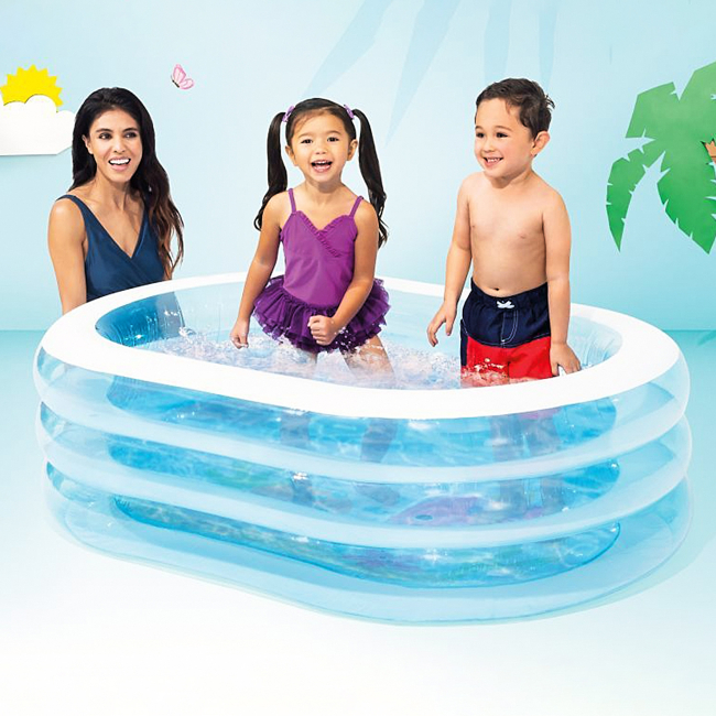 Для пляжа и плавания - Надувной овальный бассейн Кит (57482)#6