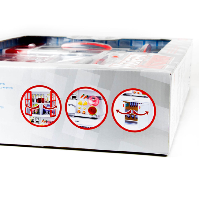 Мебель и домики - Кукольный набор Современная кухня QunFeng Toys красная (26210)#2