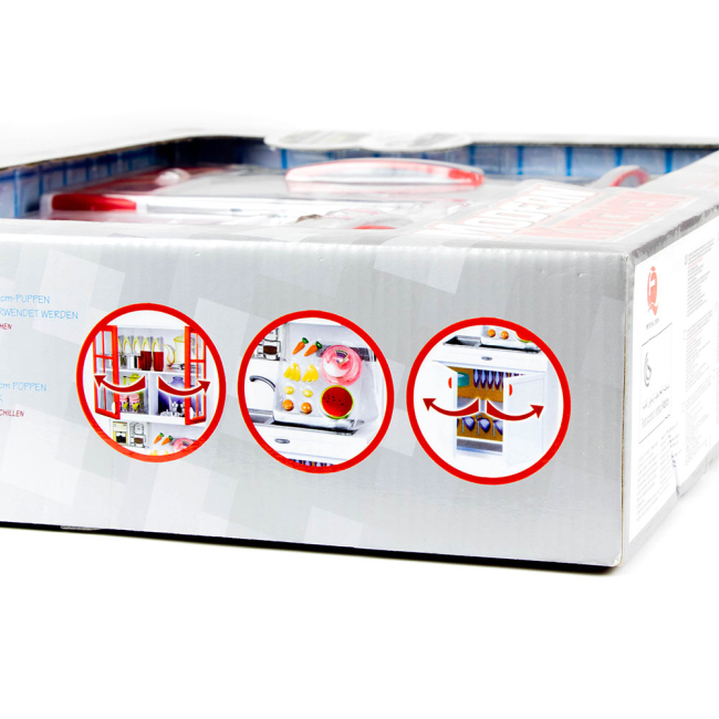 Меблі та будиночки - Ляльковий набір Сучасна кухня з мікрохвильовою піччю QunFeng Toys червона (26211)#2