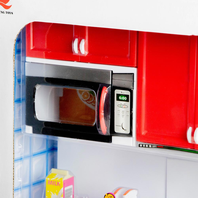 Меблі та будиночки - Ляльковий набір Сучасна кухня з мікрохвильовою піччю QunFeng Toys червона (26211)#6