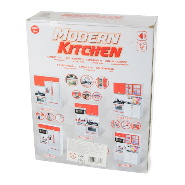 Мебель и домики - Кукольная кухня Современная кухня-2 красная (26213)#2