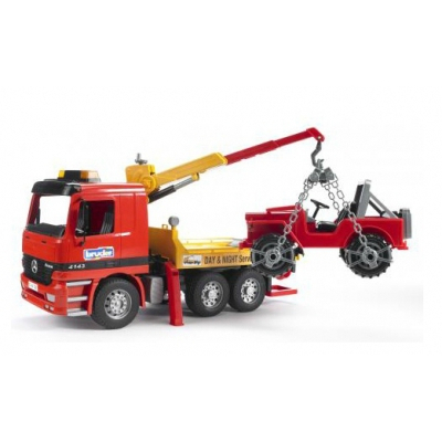 Транспорт и спецтехника - Погрузчик-эвакуатор  Mercedes-Benz Actros с джипом Bruder (1666) (01666)#2