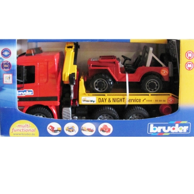 Транспорт и спецтехника - Погрузчик-эвакуатор  Mercedes-Benz Actros с джипом Bruder (1666) (01666)#3