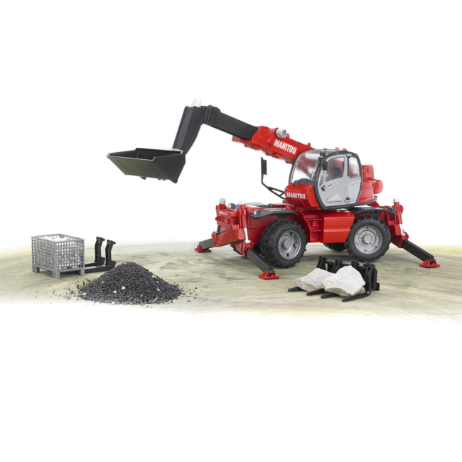 Транспорт і спецтехніка - Дорожній навантажувач Bruder Manitou із телескопічною стрілою (2129) (02129)#5