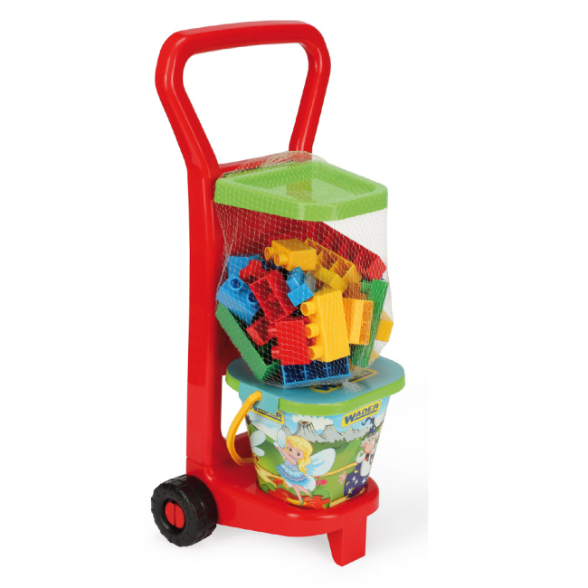 Блочные конструкторы - Конструктор Wader на тележке с ведром 36 деталей (10777)#2