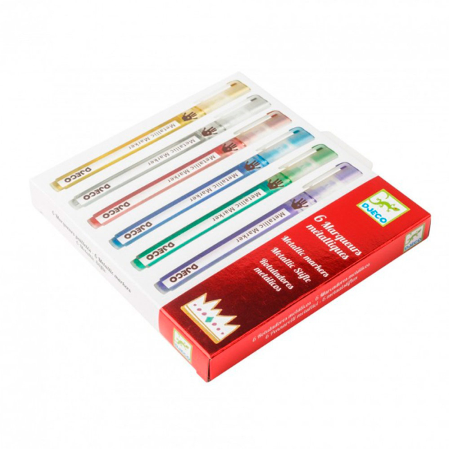 Канцтовары - Набор фломастеров DJECO с металлическим блеском 6 шт (DJ08870)#3