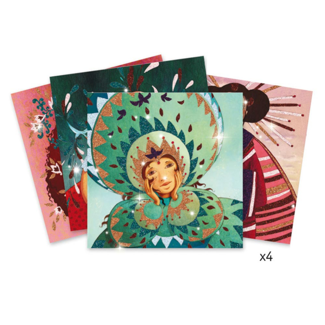 Товары для рисования - Художественный комплект рисования блестками DJECO Золото и шелк (DJ09505)#2