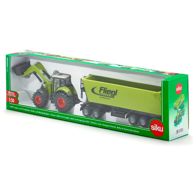Транспорт и спецтехника - Игрушка Трактор-погрузчик c прицепом Siku (1949)#3