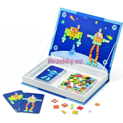 Настольные игры - Большая магнитная-книга игра Janod Роботы (J02837)#2