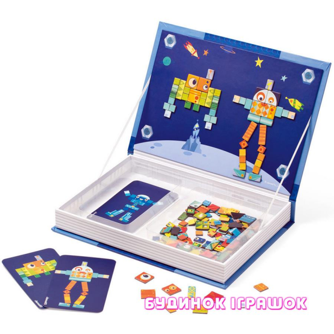 Настольные игры - Большая магнитная-книга игра Janod Роботы (J02837)#3