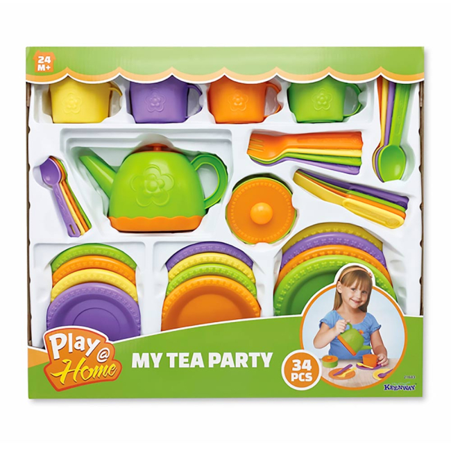 Дитячі кухні та побутова техніка - Іграшковий набір Keenway Чайний сервіз 34 предмета (K21683) (2001360)#2