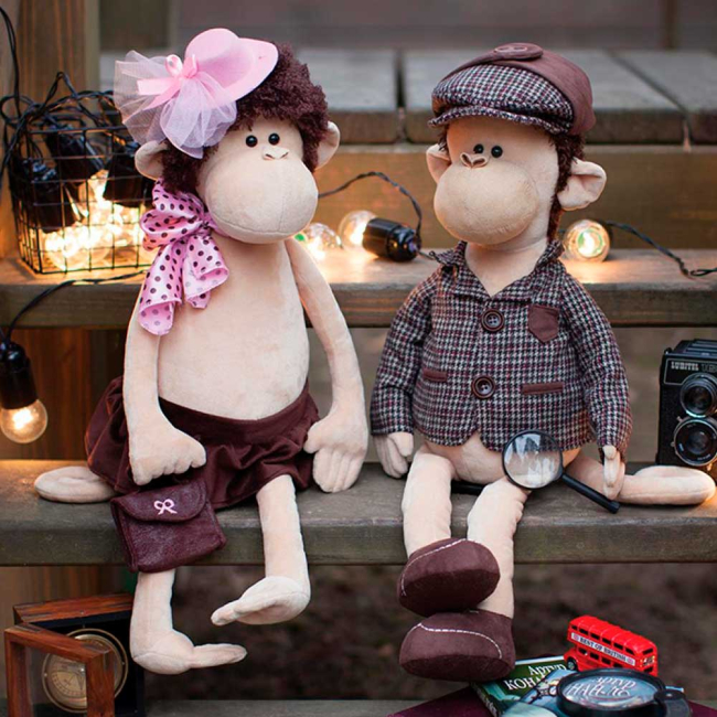 Мягкие животные - Мягкая игрушка Orange Обезьяна в пиджаке и кепке 55 см (5007/35SK)#2