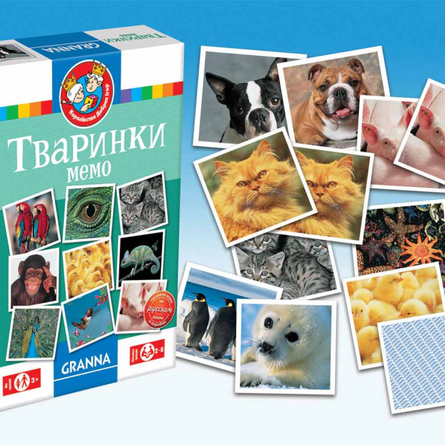 Настольные игры - Настольная игра Granna Мемо Животные укр. (82319)#2