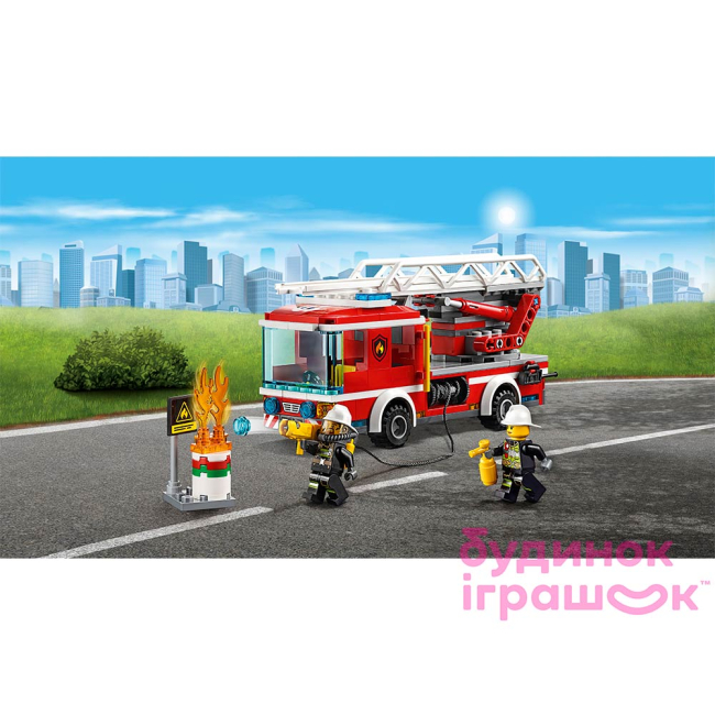 Конструктори LEGO - Конструктор Пожежна машина з драбиною LEGO City (60107)#2