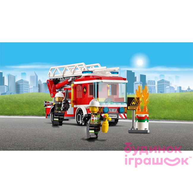 Конструктори LEGO - Конструктор Пожежна машина з драбиною LEGO City (60107)#4