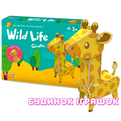 3D-пазли - Тривимірна головоломка-конструктор CubicFun Дикі тварини. Жираф (K1503h)#2