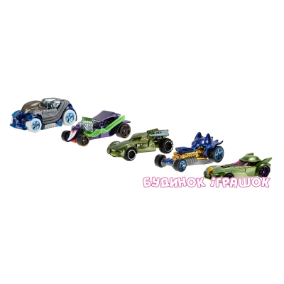 Автотреки - Набір з 5-ти машинок Hot Wheels з фільмів про Бетмена (DJP11)#2