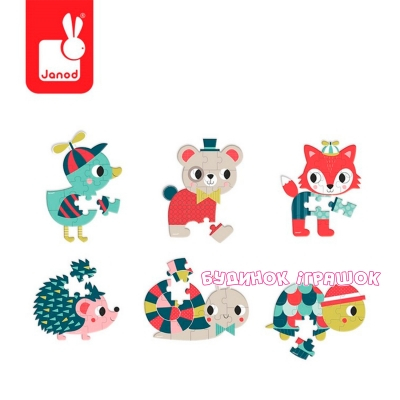 Пазлы - Пазлы-мини Janod для малышей Лес 12 элементов ассортимент (J02852)#2