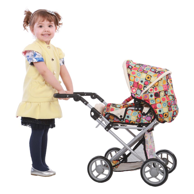 Транспорт и питомцы - Коляска для куклы с люлькой Todsy Mary 2 в 1 Цветная (2026003)#5