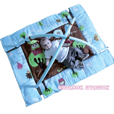 Розвивальні килимки - Килимок LUDI Сова з підйомними бортиками блакитний (2873)#2
