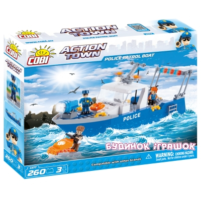Конструктори з унікальними деталями - Конструктор COBI серії Action Town Поліцейський патрульний катер (COBI-1577)#2