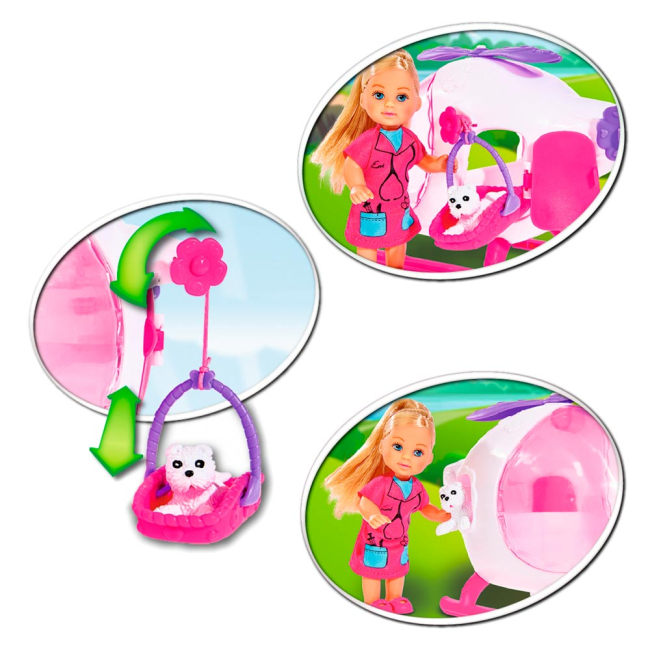 Ляльки - Ігровий набір Рятувальний вертоліт з собачкою Steffi & Evi Love  (5739469)#2