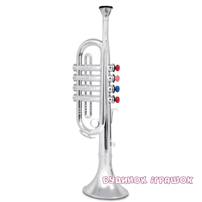 Музыкальные инструменты - Серебряная труба Bontempi с 4 кнопками (TR 3831.2)#2