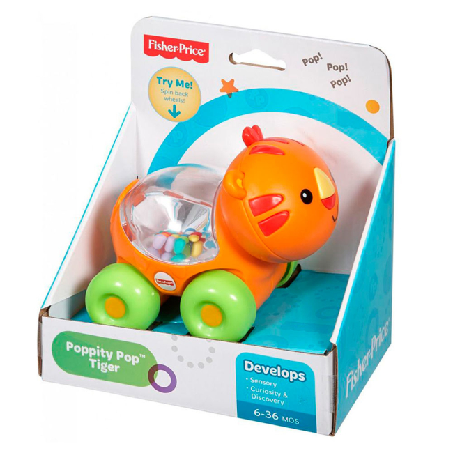 Машинки для малышей - Каталка-погремушка Fisher-Price Тигренок с шариками (BGX29/CMV97)#2