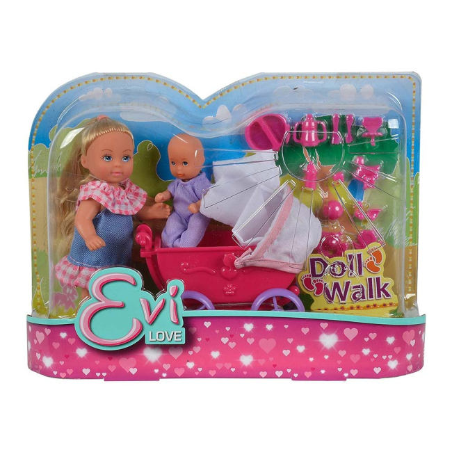 Куклы - Кукла Steffi & Evi love Эви с малышом в розовой коляске (5736241-1)#3