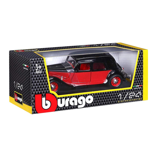 Автомодели - Автомодель Bburago Citroen 15 CV TA 1938 красно-черная (18-22017 red black)#5