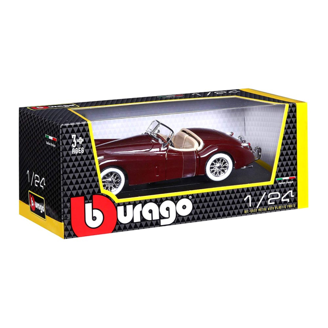 Автомодели - Автомодель Bburago Jaguar XK 120 1951 вишневая (18-22018 cherry)#4