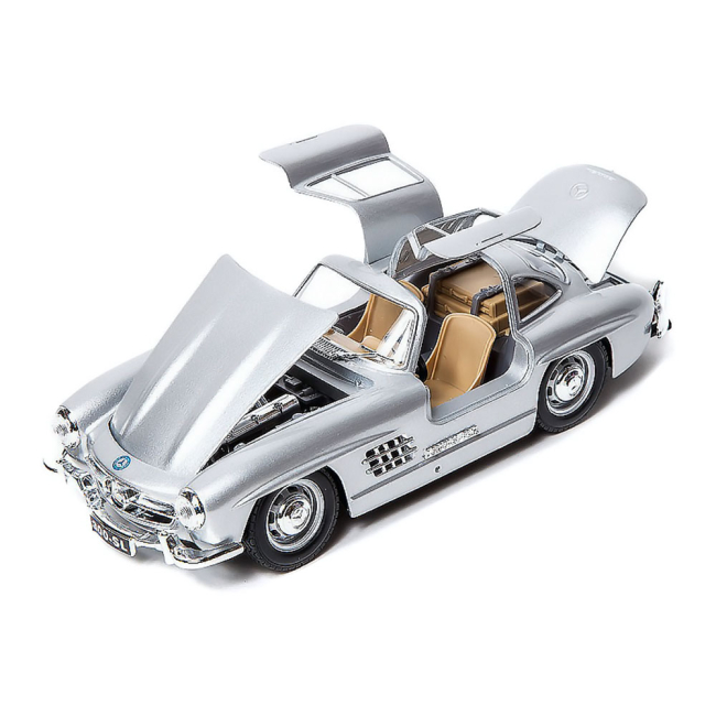 Автомодели - Автомодель Bburago Mercedes-Benz 300 SL 1954  серебристая (18-22023 silver)#3