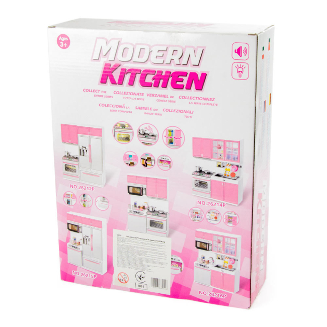Мебель и домики - Кукольный набор Qunfeng toys Современная кухня 4 розовая (26215P)#2