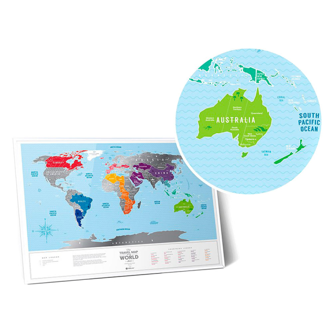 Скретч-карты и постеры - Скретч карта мира 1DEA.me Travel Map Silver World (4820191130104) (4820191130100)#2