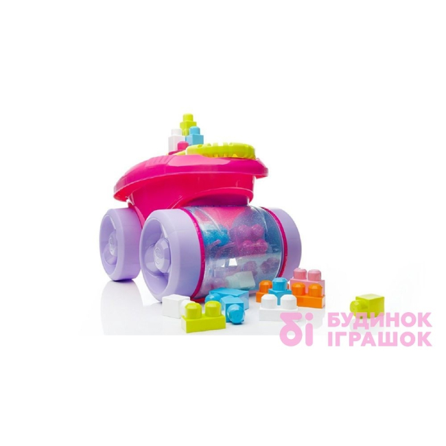 Блочные конструкторы - Игровой набор Розовая тележка-каталка Собираем кубики Mega Bloks (CNK33)#2