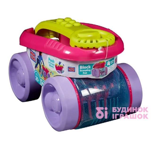 Блочные конструкторы - Игровой набор Розовая тележка-каталка Собираем кубики Mega Bloks (CNK33)#4