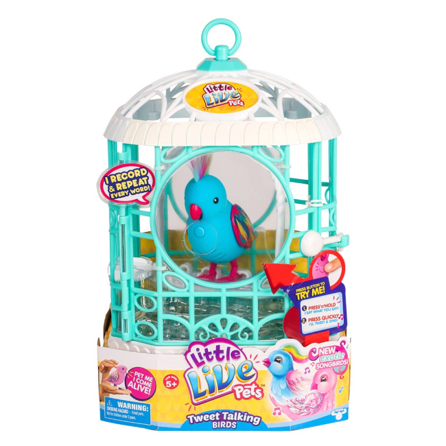 Фігурки тварин - Інтерактивна іграшка Little Live Pets Пташка у клітці Райдужний Ріккі (28240)#2