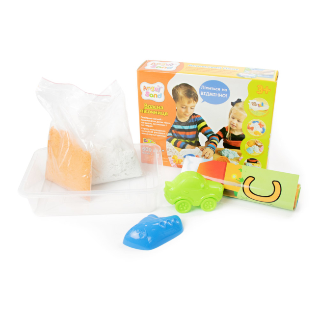 Антистресс игрушки - Набор песка для творчества Собственная песочница Angel sand белый/оранжевый (MA01013B)#2