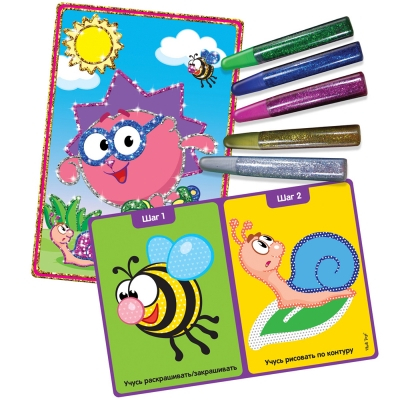 Товари для малювання - Набір для творчості Розмальовки глитер Vladi Toys Бірюзовий (VT4801-10)#2