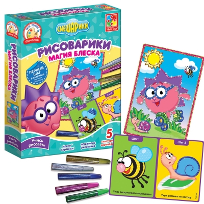 Товари для малювання - Набір для творчості Розмальовки глитер Vladi Toys Бірюзовий (VT4801-10)#3