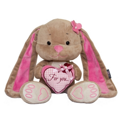 Мягкие животные - Мягкая игрушка Jack&Lin Зайка Лин с сердечком 25 см (2029001)#2