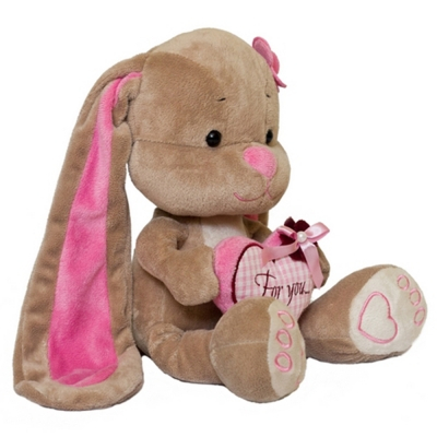 Мягкие животные - Мягкая игрушка Jack&Lin Зайка Лин с сердечком 25 см (2029001)#3
