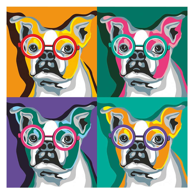 Товары для рисования - Набор для техники акриловой росписи по номерам Собака в квадрате Rosa Start (N0001334)#3