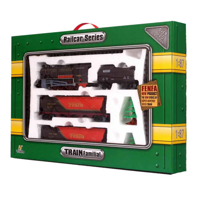 Железные дороги и поезда - Игровой набор Fenfa Пассажирский поезд 3 вагона с эффектами (1601A-4B)#4