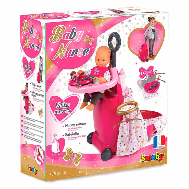 Меблі та будиночки - Аксесуар Baby Nurse Розкладний валізу з аксесуарами Smoby (220316)#4